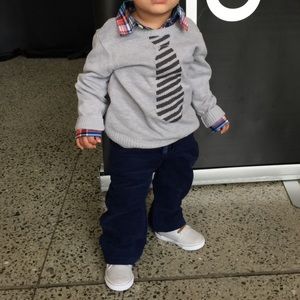 🌟Bundle🌟 Gray Tie Sweater & Blue Cordoroy Pants